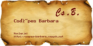 Csépes Barbara névjegykártya