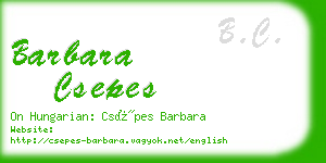 barbara csepes business card